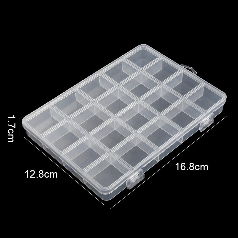 Transparent Plastic Storage Jewelry Box Compartment Adjustable Container For Beads Earring Box For Jewelry Rectangle Box Case