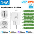 Tuya Smart Socket EU16A/20A Wifi Smart Plug With Power Monitoring Smart Life APP Remote Control Support Google Assistant Alexa