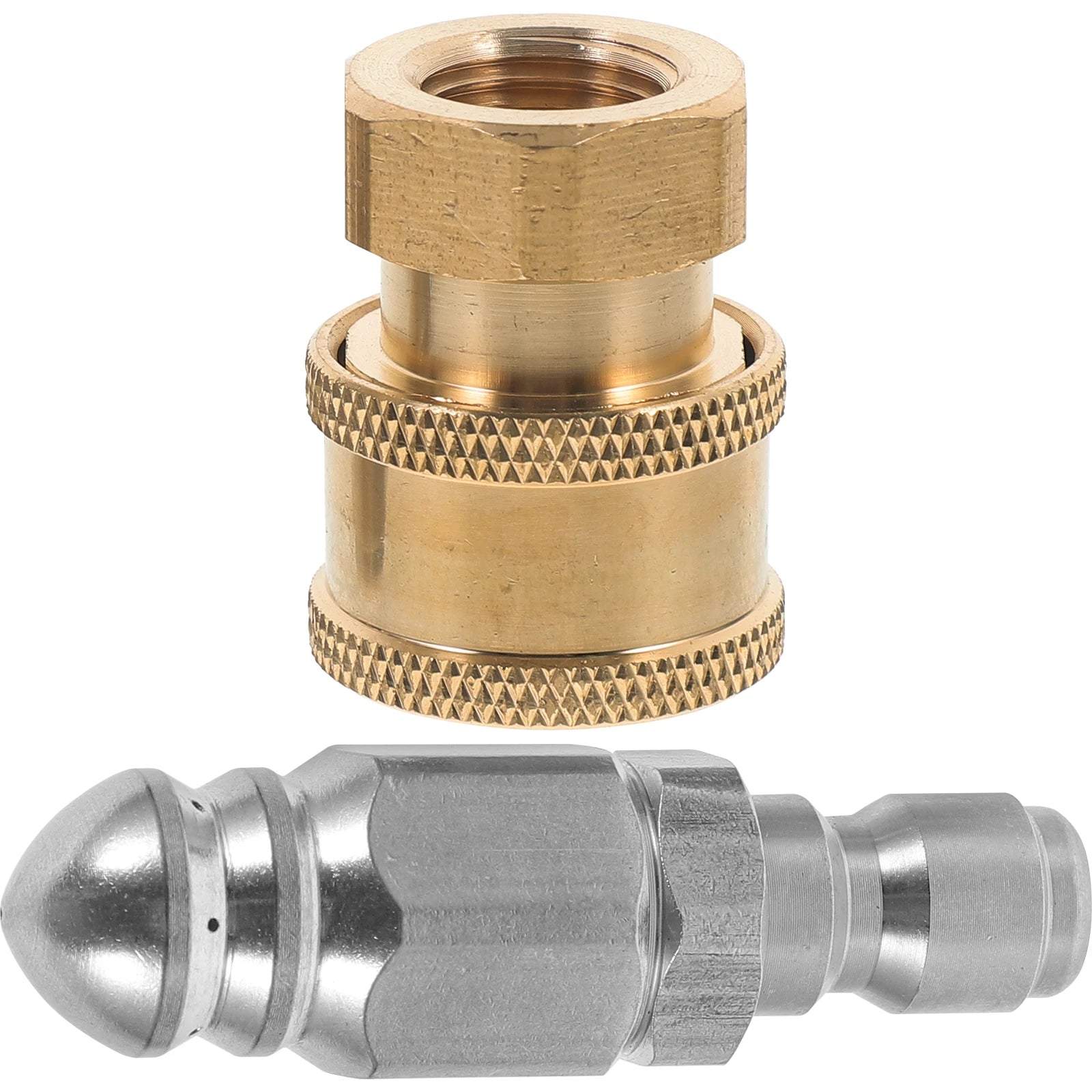 1Set High Pressure Nozzle for Garden Hose Stainless Steel Jet Nozzle with Adjustable Spray Modes for Powerful Cleaning and