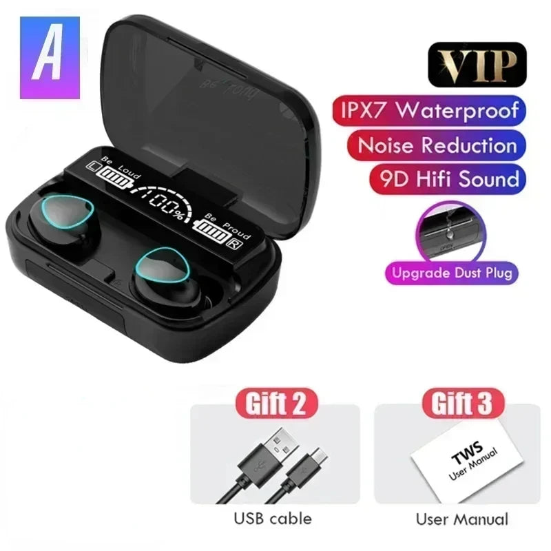 M10 TWS Bluetooth Headphones 2500mAh Charging Box Wireless Earphones With Microphone 9D Stereo Sports Waterproof Earbuds Headset