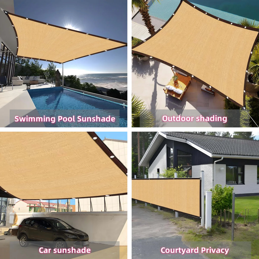 2x4m Light Beige Sun Shade Netting UV Resistant - Premium Shade Cloth for Poolside, Yard, Balcony