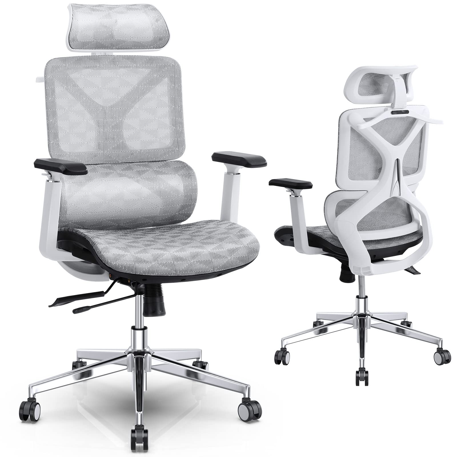 JHK Ergonomic Reclining High Back Mesh Living Room Rocking Gaming Chair Computer Desk Swivel Rolling  Lumbar Support Pillow