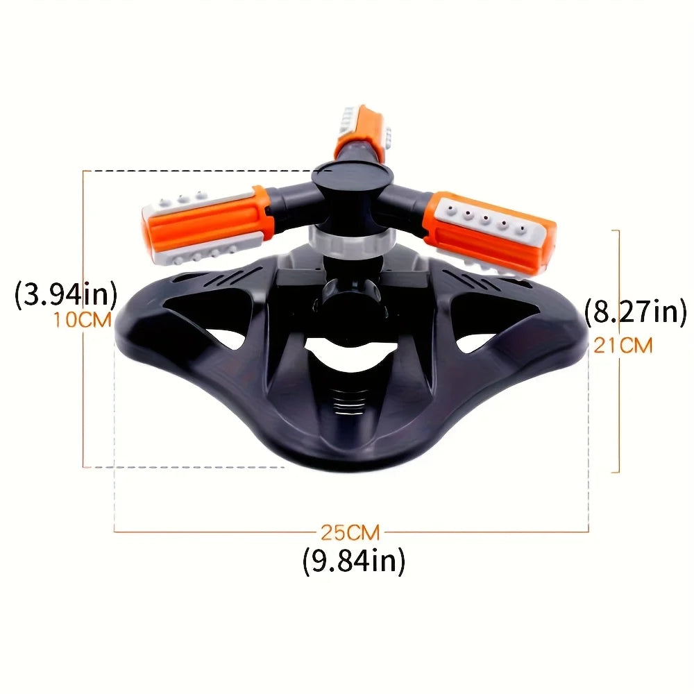 Series sprinkler system, three-way sprinkler, 360-degree automatic rotating sprinkler set for seedling irrigation