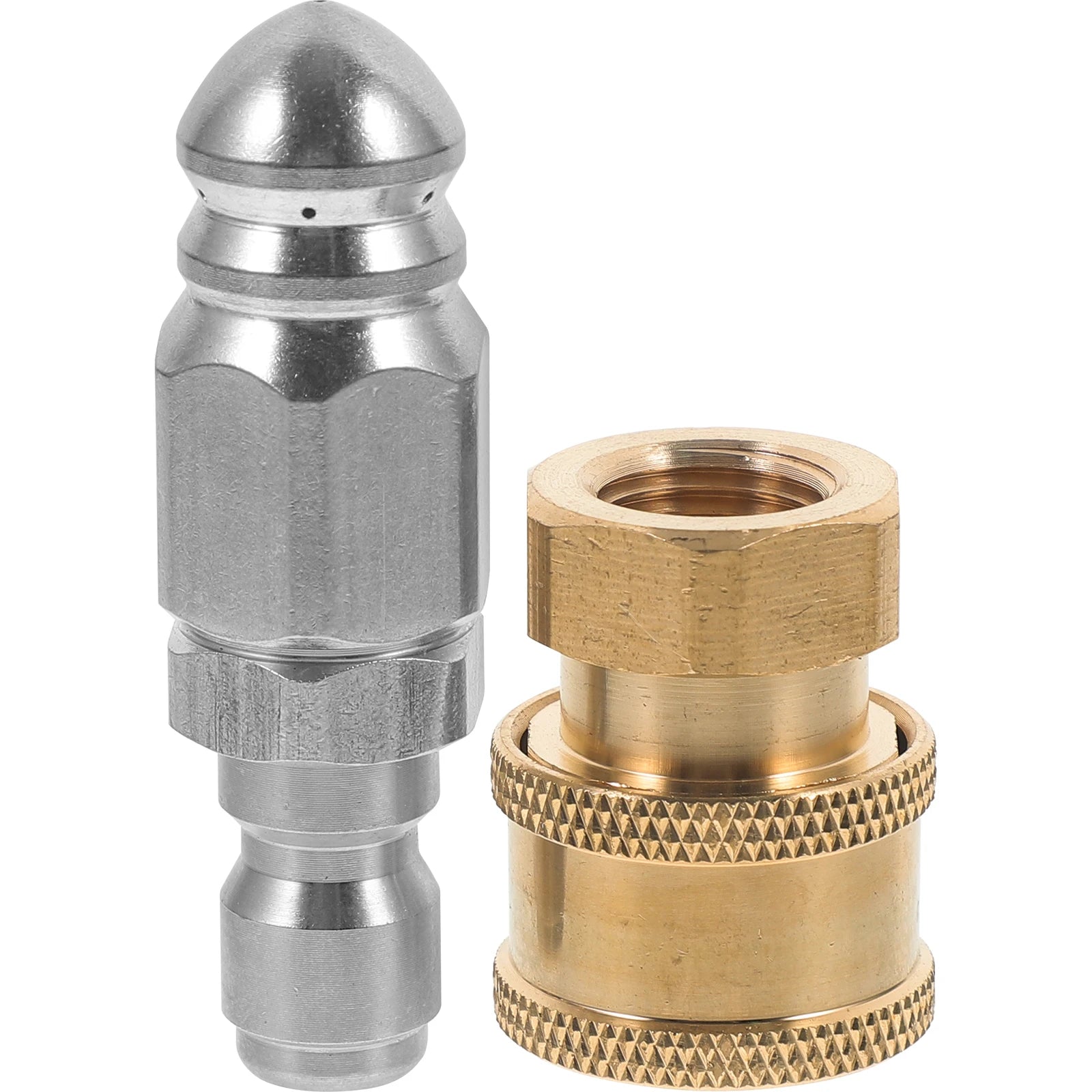 1Set High Pressure Nozzle for Garden Hose Stainless Steel Jet Nozzle with Adjustable Spray Modes for Powerful Cleaning and