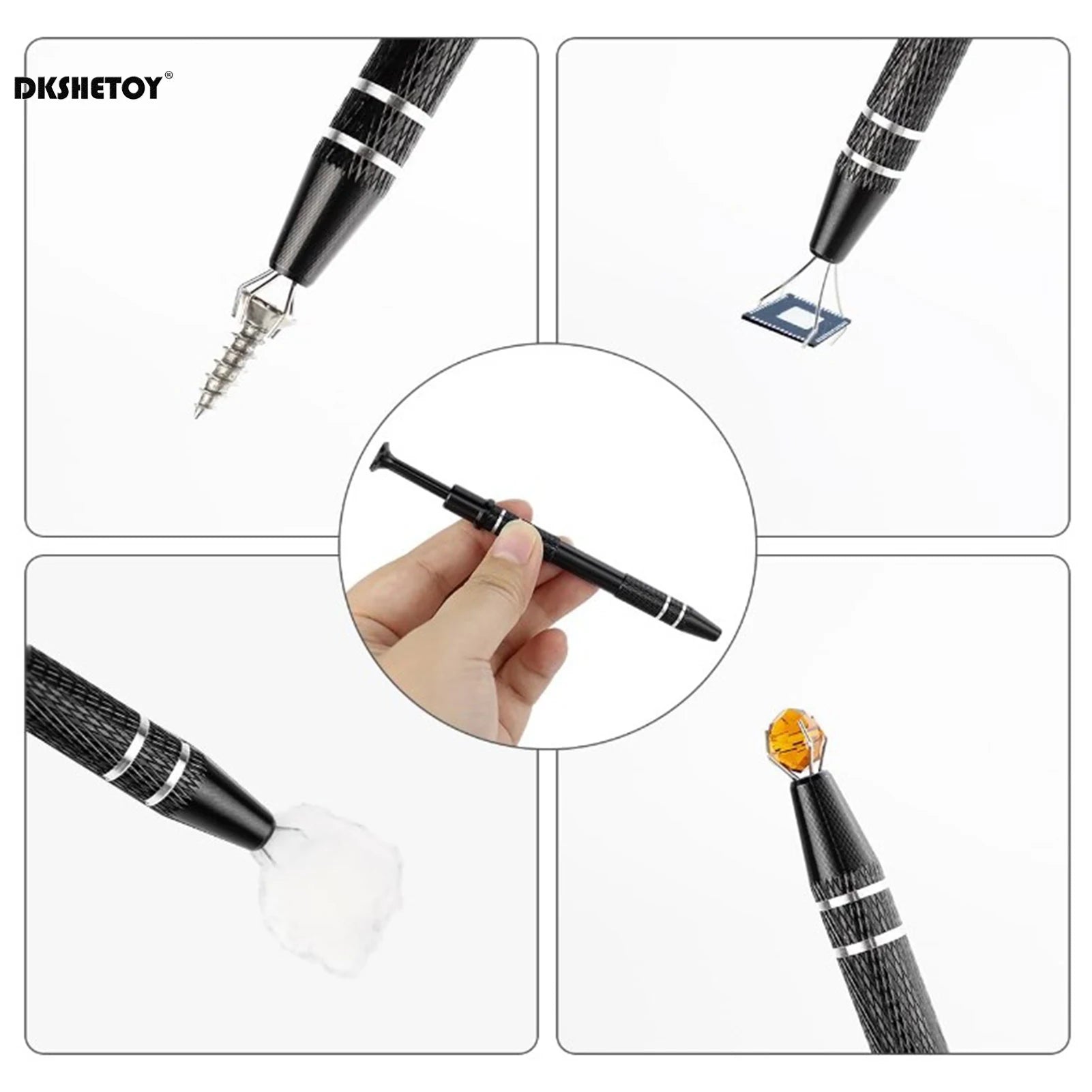 4 Claw Jewelry Grabber Tool with 4 Prongs IC Chips Aluminum Alloy Grabber Tools for Electronic Components