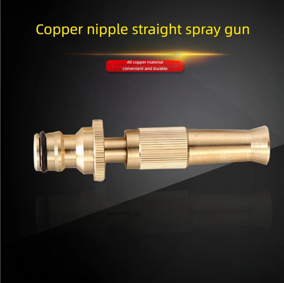 High Pressure Hose Nozzle Adjustable Garden Sprayer Power Spray Nozzle Brass Water Hose Nozzles for Garden